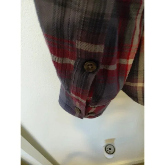 Columbia Flannel Shirt Men Plaid Blue Long Sleeve Button Up Size L - Picture 5 of 6